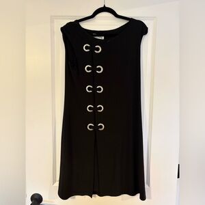 Joseph Ribkoff Black Dress with Silver Eyelets